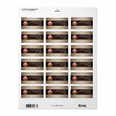 Roze/bruine perskoeken etiket (Full Sheet)