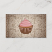 Roze/bruine perskoeken visitekaartje (Achterkant)