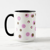 Roze bruine poladots monogrammen mok (Links)
