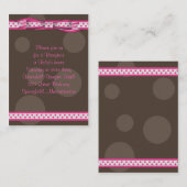 Roze & Bruine Polka Dots Bat Mitswa Receptie Kaart (Voorkant / Achterkant)