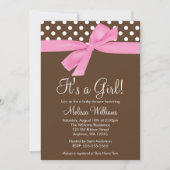 Roze bruine pooidop Babyschoenen Kaart (Voorkant)