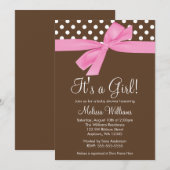 Roze bruine pooidop Babyschoenen Kaart (Voorkant / Achterkant)