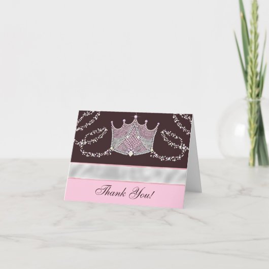 Roze Bruine Prinses Dank Je Kaarten (Voorkant)