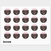Roze & Bruine Rammelontwerp Baby Shower Sticker (Vel)