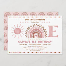 Roze bruine regenboog en zonneschijn, eerste verja