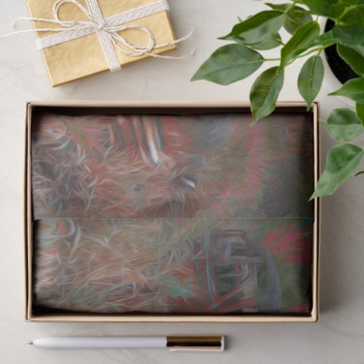  roze bruine roze auto oud Antiek Tissuepapier (Geschenk)