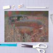 roze bruine roze auto oud Antiek Tissuepapier (Craft)