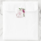 roze bruine roze bloem vierkante sticker (Tas)
