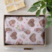 Roze Bruine Rozen Bloemhartjes Bruiloftsfeest Tissuepapier (Geschenk)