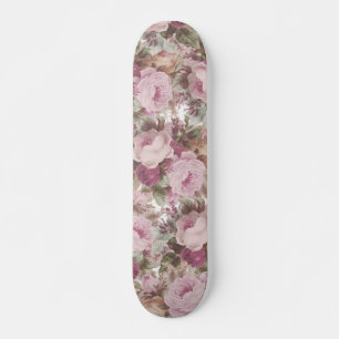 roze bruine rozen florale skateboard