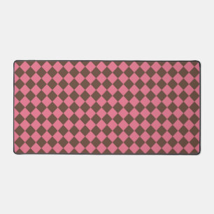Roze Bruine Ruit Diamant Patroon Bureaumat