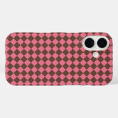 Roze Bruine Ruit Diamant Patroon Case-Mate iPhone Case (Achterkant (horizontaal))