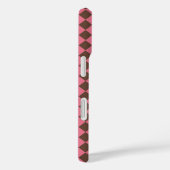 Roze Bruine Ruit Diamant Patroon Case-Mate iPhone Case (Achterkant / Rechts)