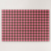 Roze Bruine Ruit Diamant Patroon Legpuzzel (Horizontaal)