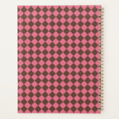 Roze Bruine Ruit Diamant Patroon Planner (Achterkant)