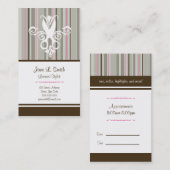 Roze/bruine schaar afsprakenkaartje (Voorkant / Achterkant)