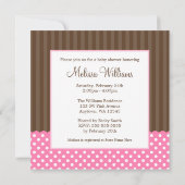 Roze bruine Stippen Baby shower Kaart (Achterkant)