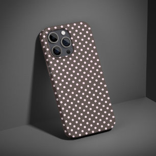 Roze & Bruine Stippen Cute Trendy Esthetisch iPhone 16 Hoesje