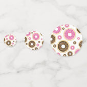 Roze & Bruine Strooidonuts Feestelijke Tafel Decor Confetti (Voorkanten)