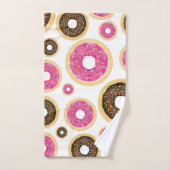 Roze & Bruine Strooidonuts Modern Fun Cute Bad Handdoek (Handdoek)