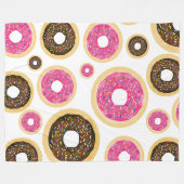 Roze & Bruine Strooidonuts Modern Leuk Kuttig Fleece Deken (Voorkant (Horizontaal))