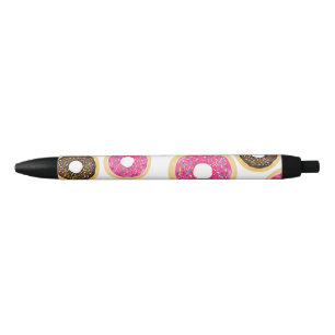 Roze & Bruine Strooidonuts Modern Plezier Schattig Blauwe Inkt Pen