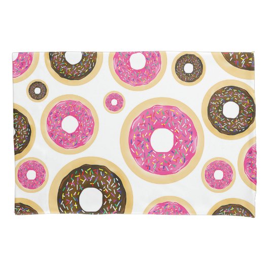 Roze & Bruine Strooidonuts Modern Plezierig Knuffe Kussensloop (Voorkant)