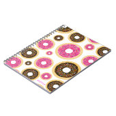 Roze & Bruine Strooidonuts Modern Plezierig Knuffe Notitieboek (Linkerzijde)