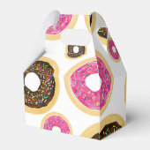 Roze & Bruine Strooidonuts Modern Verjaardagsfeest Bedankdoosjes (Achterkant)