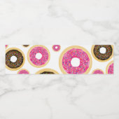 Roze & Bruine Strooidonuts Moderne Verjaardagsfees Waterfles Etiket (Enkel label)