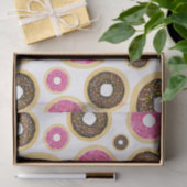 Roze & Bruine Strooier Donuts Modern Verjaardagsfe Tissuepapier (Geschenk)