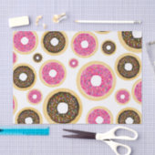 Roze & Bruine Strooier Donuts Modern Verjaardagsfe Tissuepapier (Craft)
