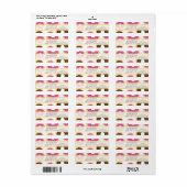 Roze & Bruine Strooiroze Donuts Modern Verjaardags Etiket (Full Sheet)