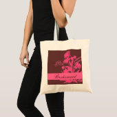 Roze bruine themabridesmaïde bloemzak tote bag (Voorkant (product))