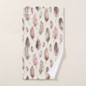 Roze bruine veren bad handdoek (Handdoek)