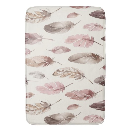 Roze bruine veren badmat (Voorkant Verticaal)