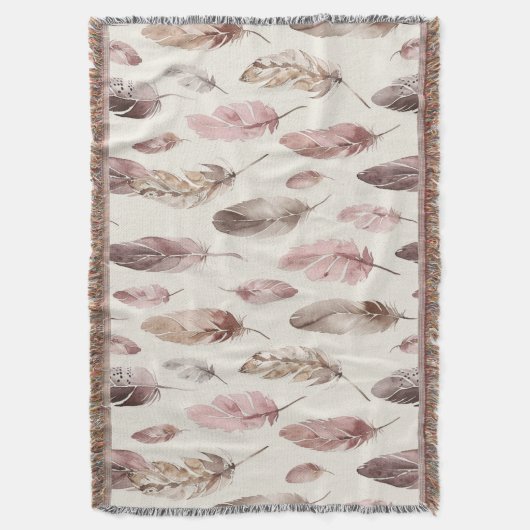 Roze bruine veren deken (Voorkant Verticaal)