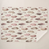 Roze bruine veren sherpa deken (Voorkant (horizontaal))