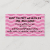 roze bruine visitekaartjes met haakwerk (Achterkant)