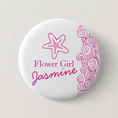 Roze bruine vleermuis (knop) ronde button 5,7 cm (Voorkant)