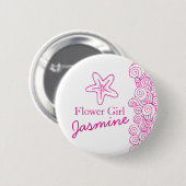 Roze bruine vleermuis (knop) ronde button 5,7 cm (Voorkant /achterkant)