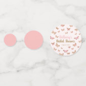 Roze Bruine Vlinder Bruiloftsfeest Thema Confetti (Achterkanten)