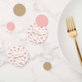 Roze bruine vlinder Gewaardeerd Baby shower Confetti