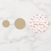 Roze bruine vlinder Gewaardeerd Baby shower Confetti (Voorkanten)
