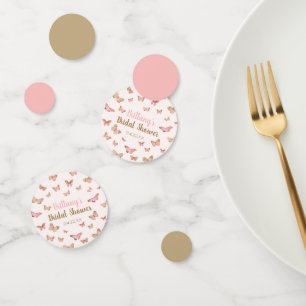 Roze Bruine Vlinder Thema Bruiloft Feest Confetti