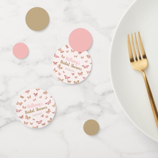 Roze Bruine Vlinder Thema Bruiloft Feest Confetti (Groep)