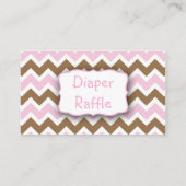 Roze Bruine Vogels Luier Raffle Tickets of insert Informatiekaartje (Achterkant)