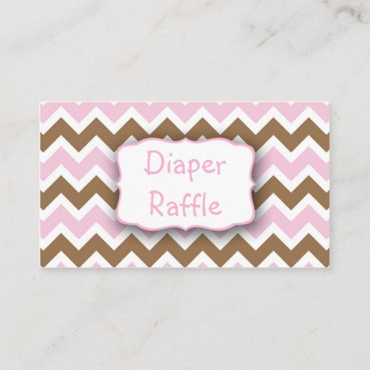 Roze Bruine Vogels Luier Raffle Tickets of insert Informatiekaartje (Achterkant)