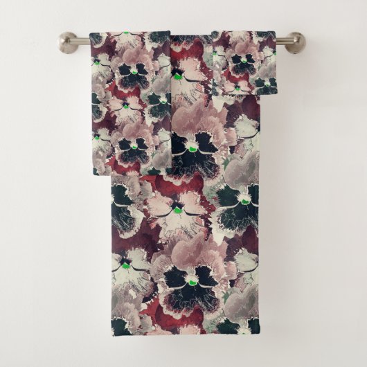 Roze, bruine waterverf bloemen bad handdoek (Insitu)