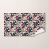Roze, bruine waterverf bloemen bad handdoek (Handdoek)